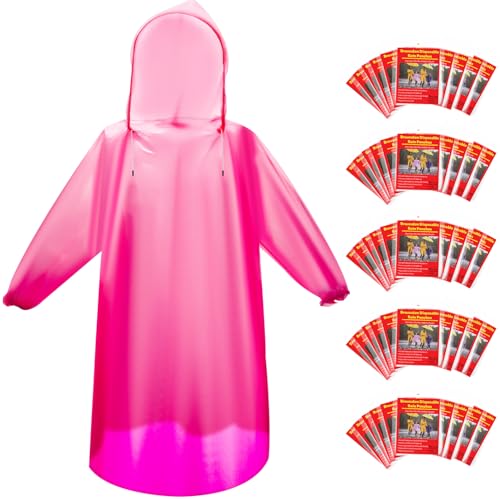 6 & 20 & 50 Pack Disposable Rain Ponchos for Adults (20 Count)