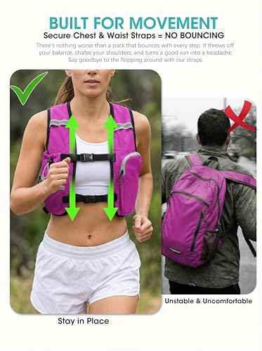 Foldable Small Hiking Backpack with 3 Strap Pockets