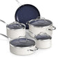 Healthy Duralon Blue Ceramic Nonstick Coated 9pc Cookware Set