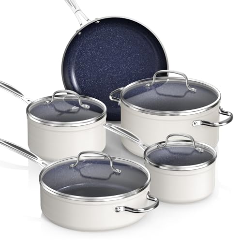 Healthy Duralon Blue Ceramic Nonstick Coated 9pc Cookware Set