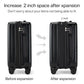 24 Inch Expandable Medium Checked Luggage with 8 Spinner Wheels