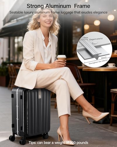 26 Inch Large Checked Luggage PC Hard Shell Luggage Top Opening Travel Luggage Suitcases with Wheels for Woman Men