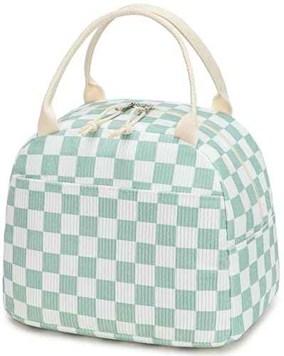 Lunch Bag for Women Men Cute Corduroy Lunch Tote Bags Reusable Insulated Lunch Box Large Capacity Reusable Insulated Cooler for Work Picnic or Travel