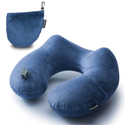 Inflatable Travel Neck Pillow for Airplane to Relieve Neck Pain