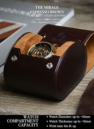 Watch Travel Case for Men Watch Roll for Travel Organizer and Display Watch Case (9 Count)