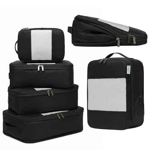 6 Pack Large Compression Packing Cubes for Travel (6 Count)