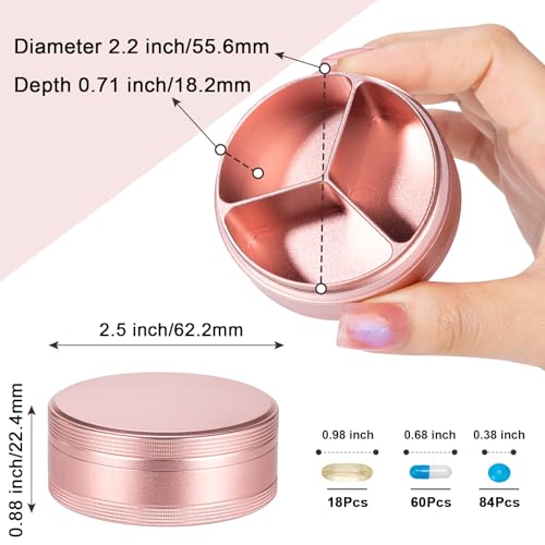 PortableMetal Pill Box 3 Compartment