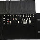Velvet Travel Jewelry Case Roll Bag Organizer for Necklace Bracelet Earrings Ring (Black) (Black set)