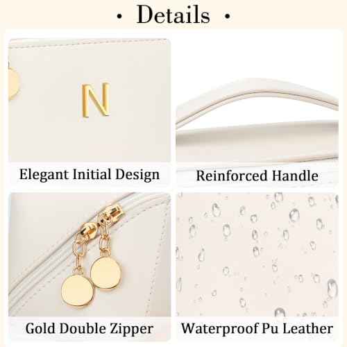 Initial Makeup Bag Personalized Gift for Women Teen Girls