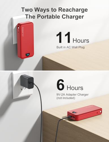 20000mAh Ultra Portable Charger Power Bank with inBuilt Cables&AC Wall Plug