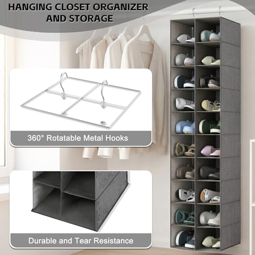 20 Sections Hanging Shoe Organizer for Closet