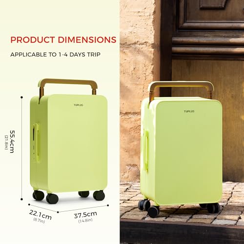 Balance 20" Wide Handle Suitcase Hardside Zipperless Luggage Green