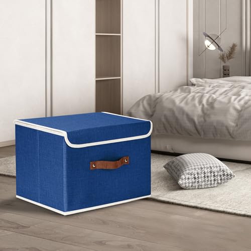 Foldable Storage Boxes with Lids 5 Pack Fabric Storage Bins with Lids (5 Count)