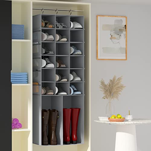18+2 Section Hanging Shoe Organizer with Side Pockets