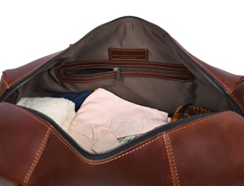 Leather Travel Duffel Bag
