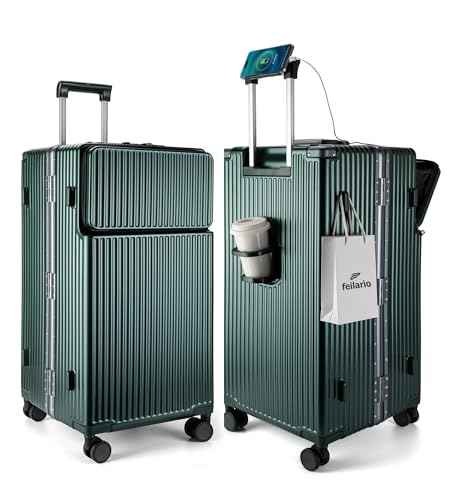 Super Large Aluminum Frame Zipperless Checked Luggage Front Pocket