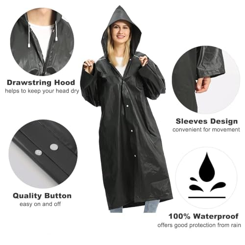 2 Pack Portable EVA Raincoats for Adults (2 Count)
