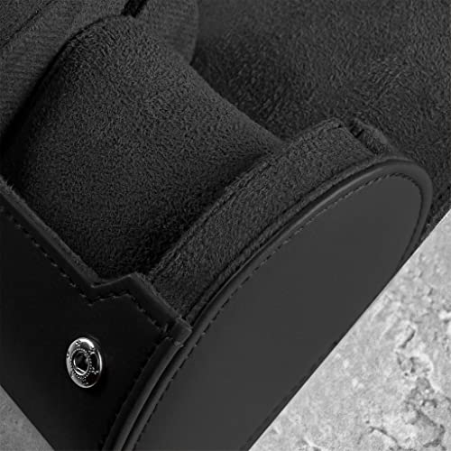 Watch Roll Black Recycled Leather Watch Travel Case & Watch Band Storage