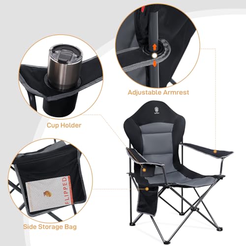 High Back Folding Camping Chair Oversized and Fully Padded