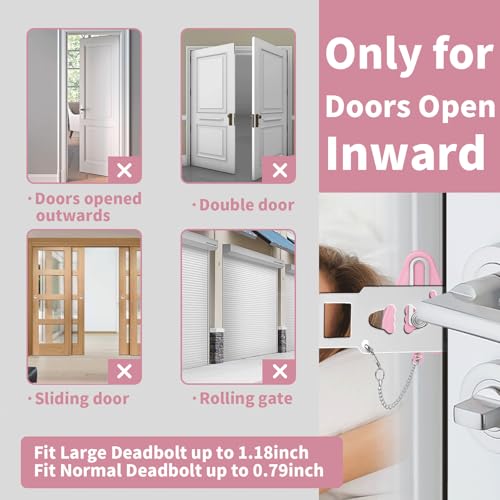 Portable Door Lock & Door Stop Alarm Set