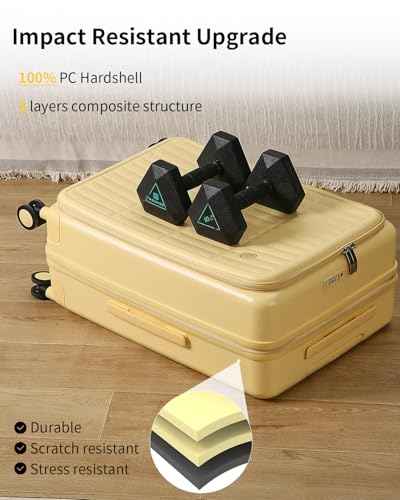 Expandable Top Open Carry On Luggage 22x14x9 Airline Approved