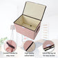Linen Fabric Foldable Storage Cube Bin Organizer Basket with Flip (4 Count)