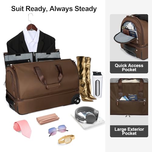 Convertible Garment Travel Bag with Trolley and Wheels