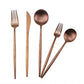 20-Piece 18/10 Stainless Steel Flatware Silverware, Luxury Dinnerware Set Travel Cutlery Tableware Include Knife Fork Spoon Service for 4,Healthy & Eco-Friendly Dishwasher Safe (Rose Gold) (4 Count)