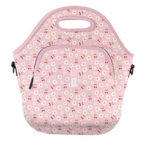 LunchTote Zippered Bag Insulated Neoprene Caddy (Cherry Bomb / X-Large 6.5 Quart Lunch Tote)