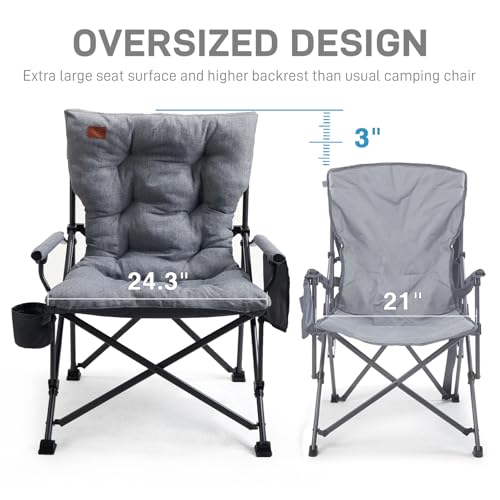 Padded Oversized Folding Camping Chair for Adults