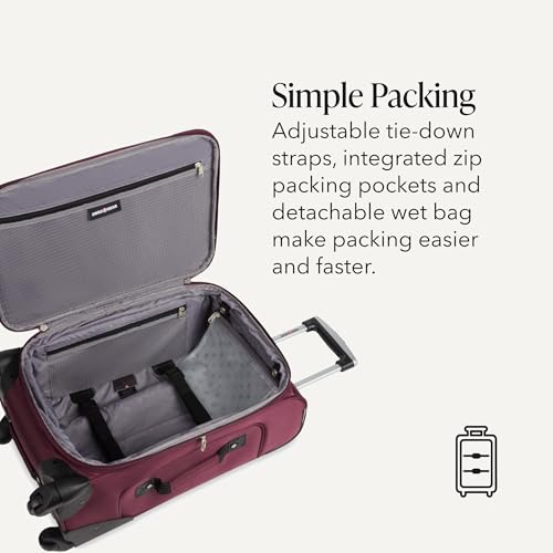 Sion Softside Expandable Spinner Luggage Durable Lightweight Travel Suitcase (2 Count)