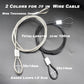 1/8"(3mm) Wire Diam Stainless Steel Cable Eyelets Loops Short Rope Lanyard Safety Tether Chain Lock with Vinyl Coated Cover, 10Pcs 20" Long Black (10 Count)