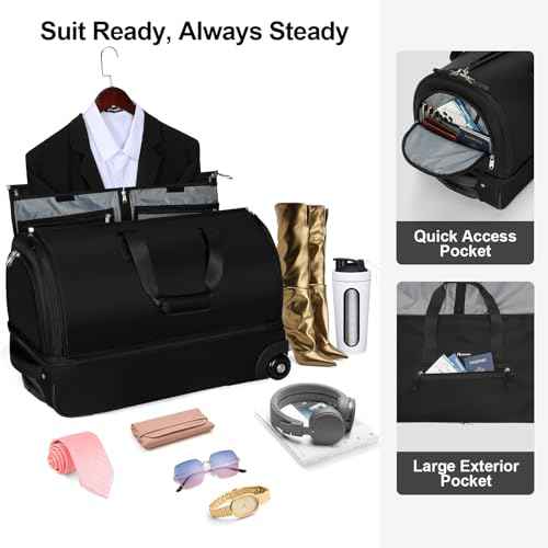 Convertible Garment Travel Bag with Trolley and Wheels