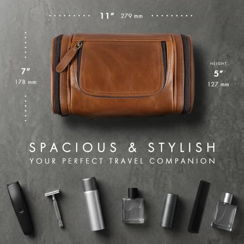 Personalized Real Leather Toiletry Bag for Men