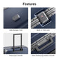 Zipperless Large Suitcase with Wheels Checked Luggage 28 Inch