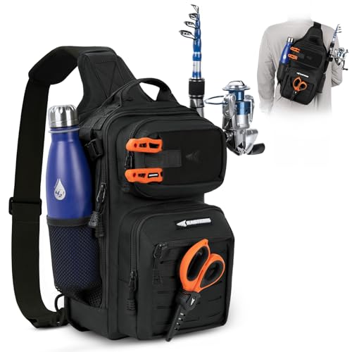 BlowBak Fishing Sling Bag With Rod Holder