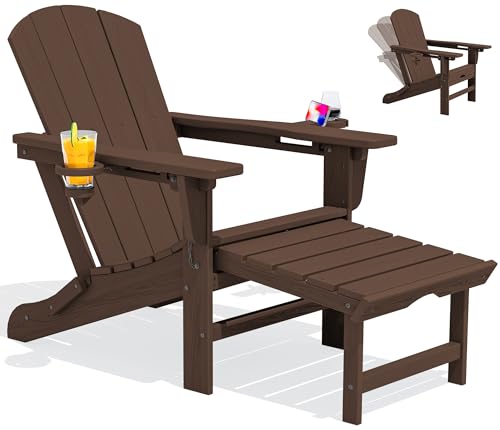HDPE Folding Adjustable Adirondack Chair with Footrest