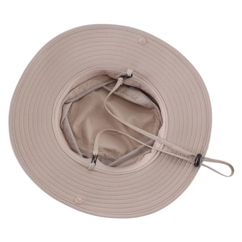 Men's Sun Hat UPF 50+ Wide Brim Bucket Hat for Fishing Hiking Gardening Summer Breathable Cowboy Hat Light Khaki