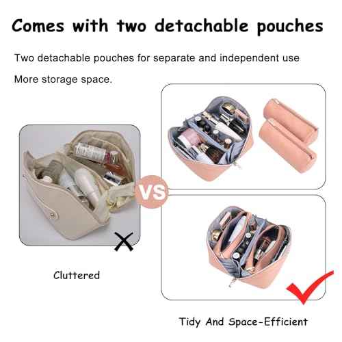 Travel Makeup Bag Organizer Cosmetic Bag (3 Count)