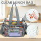 Clear Bag Double Decker for Stadium Events With Shoulder Strap for Women (Clear#Grey)