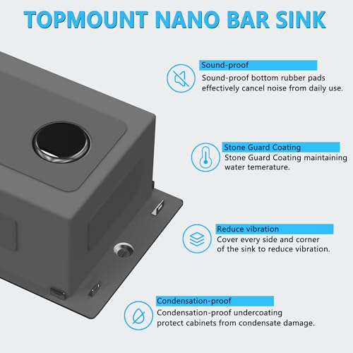 15x20x9 Bar Sink Drop In Black