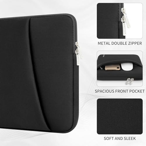 RAINYEAR 17 Inch Laptop Sleeve Padded Case Cover with Front Pocket