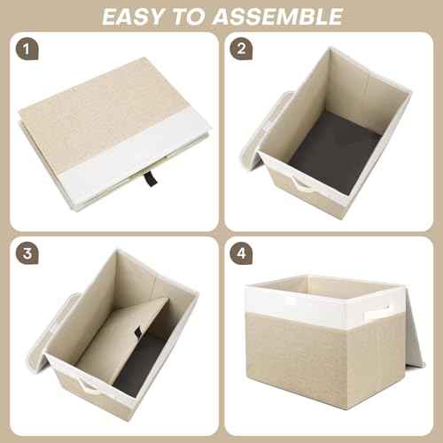 Large 42 Quarts Fabric Storage Bins with Lids [2