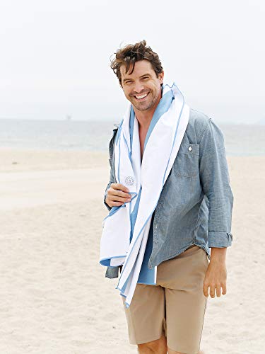 Bright Blue Microfiber Beach Towel by Laguna Beach Textile Co
