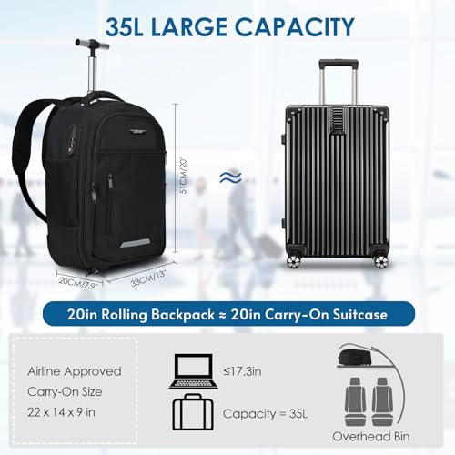 Concealable Rolling Backpack