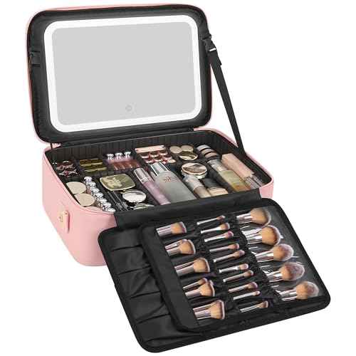 Large Makeup Case with LED Mirror