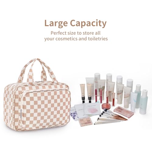Travel Toiletry Bag for Women Large Hanging Makeup Bag Organizer Toiletries Bag for Full Size Essentials Accessories Cosmetics