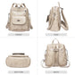PU Leather Small Backpack Purse for Women Ladies Beige