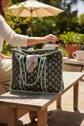 100% Cotton Quilted Tote Bag For Women