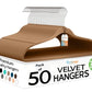 50 Pack New Premium Quality Velvet Hangers Ultra Thin Non Slip Adult Felt Space Saving Hangers for Closet Heavy Duty Coat Pants Jackets Dress Hangers 360° Swivel Hook Hold Upto 10 lbs Bronze (50 Count)